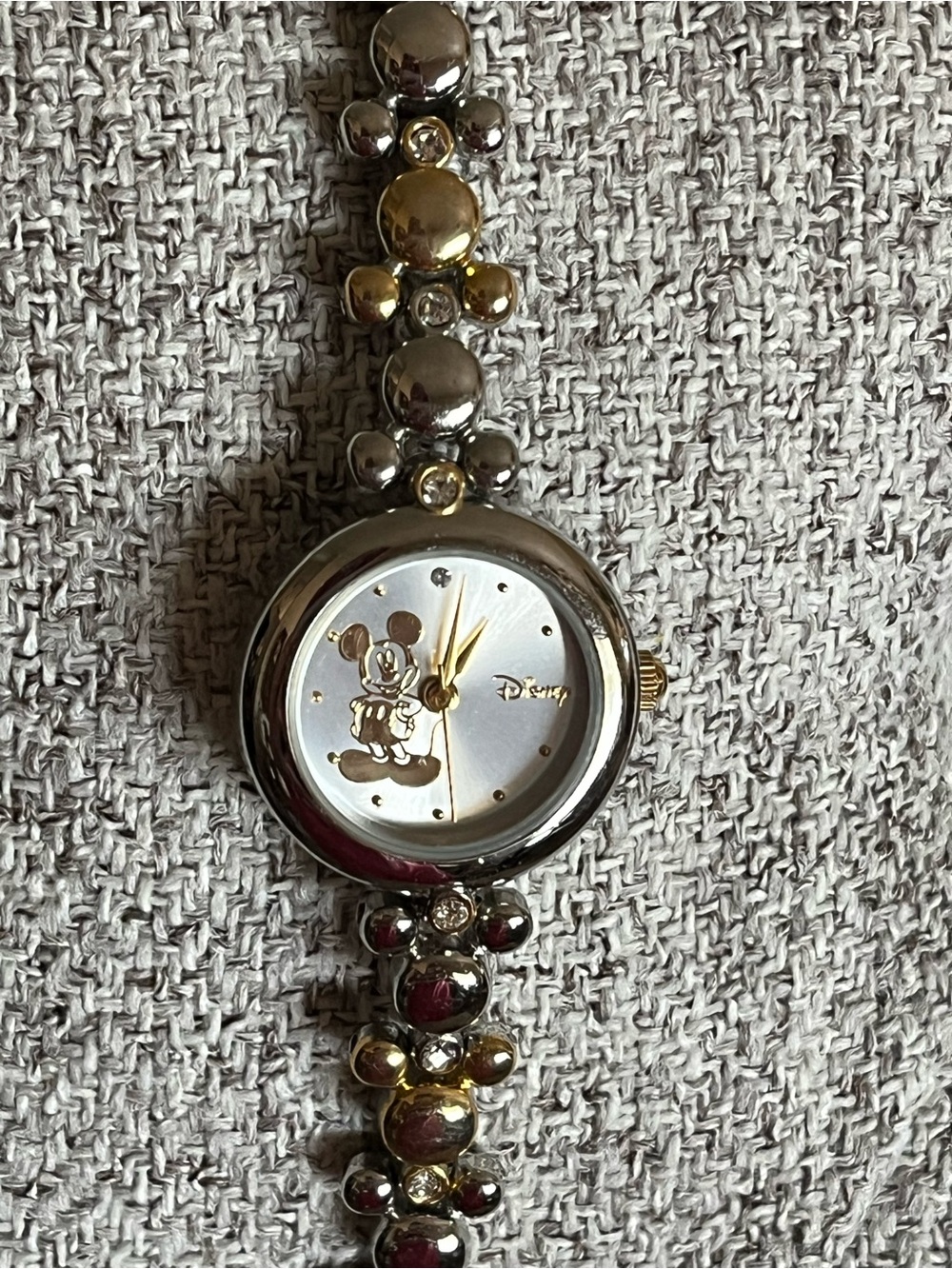 Disney Two-Tone Silver and Gold Mickey Mouse Bracelet Watch